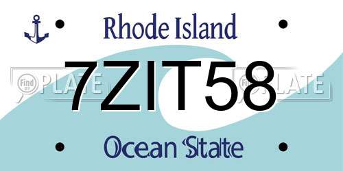7ZIT58 Rhode Island License Plate