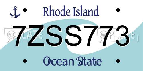 7ZSS773 Rhode Island License Plate