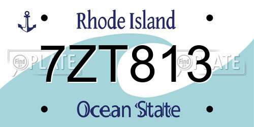 7ZT813 Rhode Island License Plate