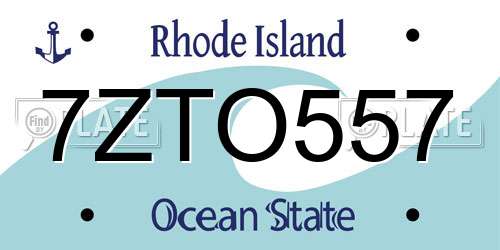 7ZTO557 Rhode Island License Plate