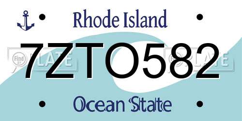 7ZTO582 Rhode Island License Plate
