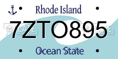 7ZTO895 Rhode Island License Plate