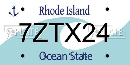 7ZTX24 Rhode Island License Plate