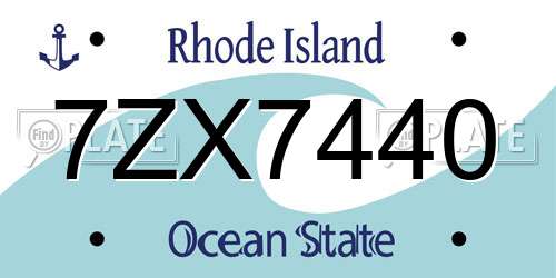 7ZX7440 Rhode Island License Plate