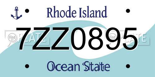 7ZZ0895 Rhode Island License Plate