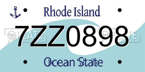 7ZZ0898 Rhode Island License Plate