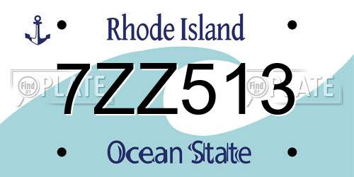 7ZZ513 Rhode Island License Plate