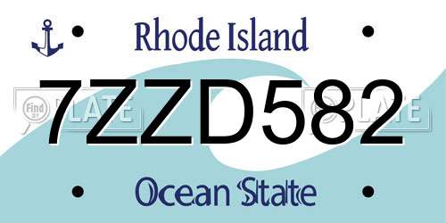 7ZZD582 Rhode Island License Plate