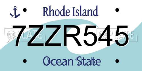 7ZZR545 Rhode Island License Plate