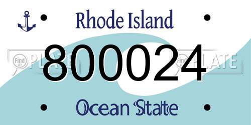 800024 Rhode Island License Plate