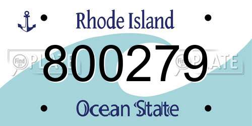 800279 Rhode Island License Plate