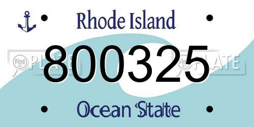 800325 Rhode Island License Plate