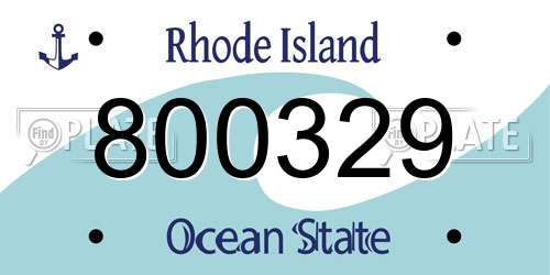 800329 Rhode Island License Plate