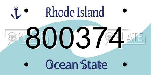 800374 Rhode Island License Plate