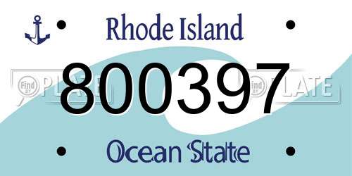 800397 Rhode Island License Plate