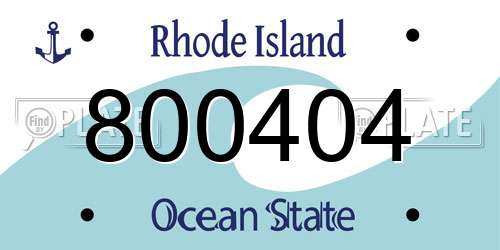 800404 Rhode Island License Plate