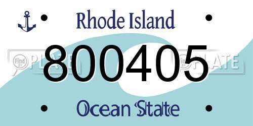 800405 Rhode Island License Plate
