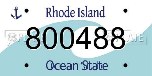 800488 Rhode Island License Plate