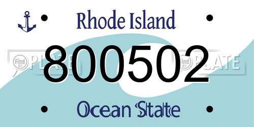 800502 Rhode Island License Plate