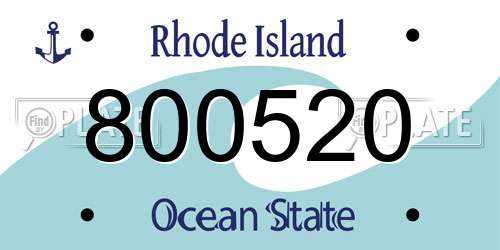 800520 Rhode Island License Plate