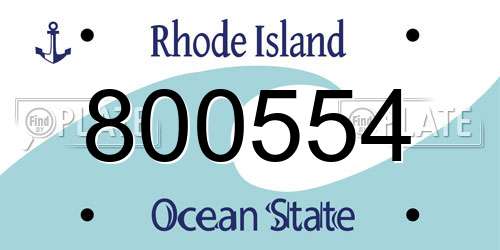 800554 Rhode Island License Plate