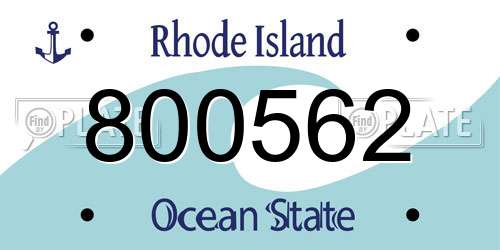 800562 Rhode Island License Plate