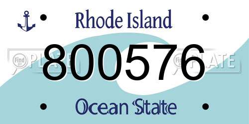 800576 Rhode Island License Plate