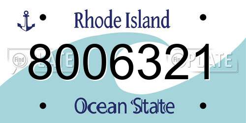 8006321 Rhode Island License Plate