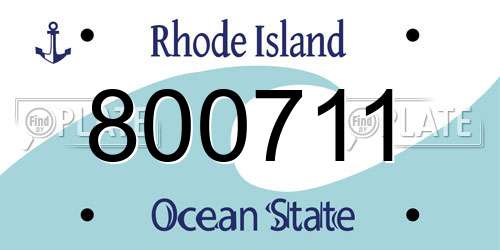 800711 Rhode Island License Plate