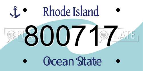 800717 Rhode Island License Plate