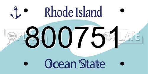 800751 Rhode Island License Plate