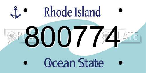 800774 Rhode Island License Plate