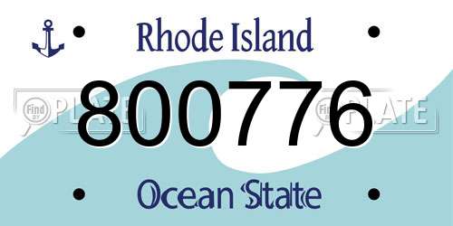 800776 Rhode Island License Plate