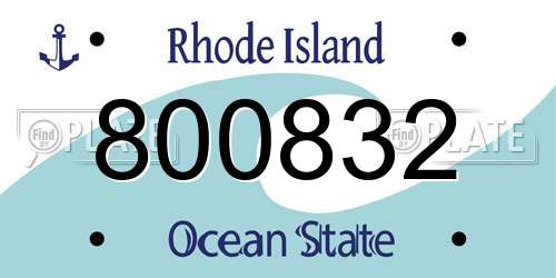 800832 Rhode Island License Plate