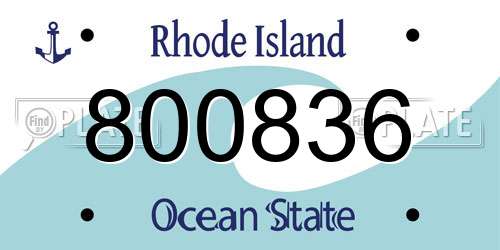 800836 Rhode Island License Plate