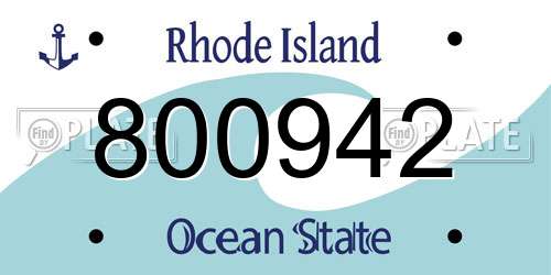 800942 Rhode Island License Plate