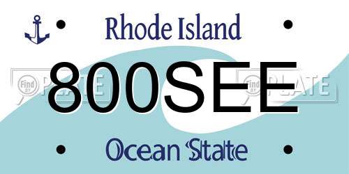800SEE Rhode Island License Plate