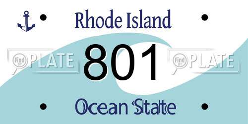 801 Rhode Island License Plate