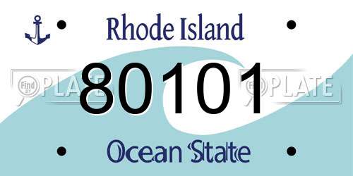 80101 Rhode Island License Plate