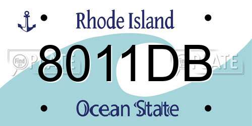 8011DB Rhode Island License Plate