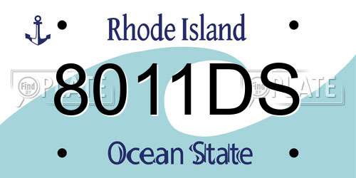 8011DS Rhode Island License Plate