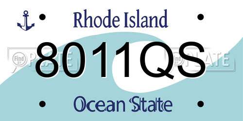 8011QS Rhode Island License Plate