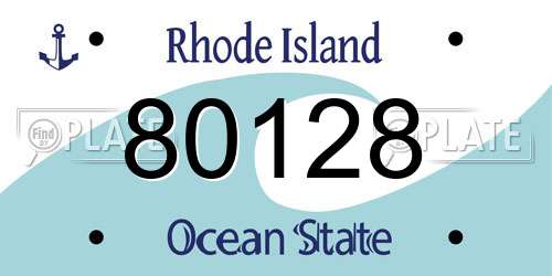 80128 Rhode Island License Plate