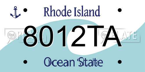 8012TA Rhode Island License Plate