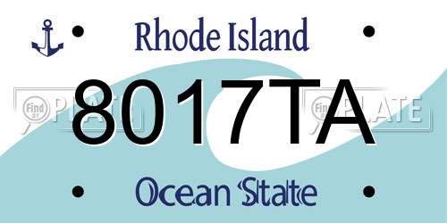8017TA Rhode Island License Plate