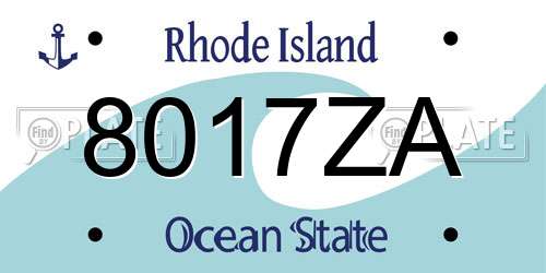 8017ZA Rhode Island License Plate