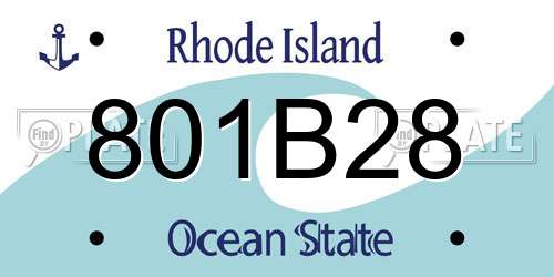 801B28 Rhode Island License Plate