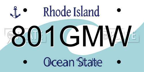 801GMW Rhode Island License Plate