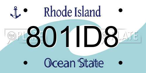 801ID8 Rhode Island License Plate