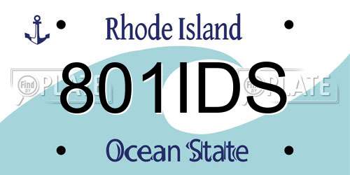 801IDS Rhode Island License Plate